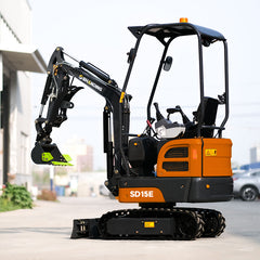 1.5 Ton Mini Excavator SD15E With Kubota D722 Engine And Side Swing