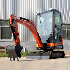 1.7 Ton Mini Excavator SD17E Pro With Enclosed Cab And 14 Hp Kubota D722 Engine