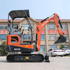 1.7 Ton Mini Excavator SD17E With 14 Hp Kubota D722 Engine