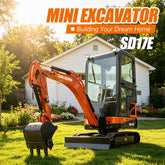 1.7 Ton Mini Excavator SD17E Pro With Enclosed Cab And 14 Hp Kubota D722 Engine
