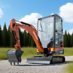 1.7 Ton Mini Excavator SD17E Pro With Enclosed Cab And 14 Hp Kubota D722 Engine