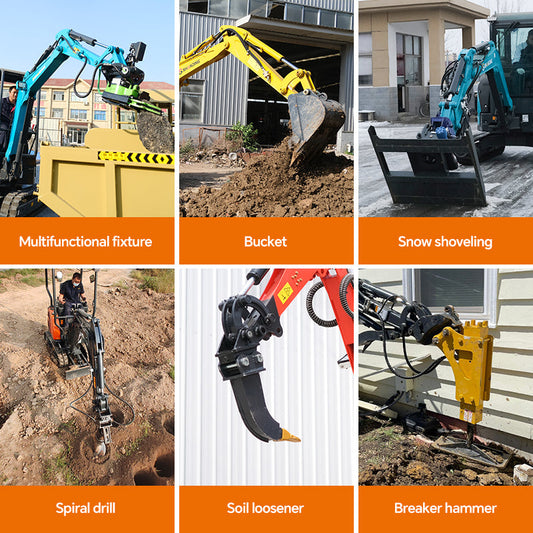 Mini excavator attachment function