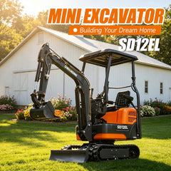 1 Ton Mini Excavator SD12EL With 13.5hp RATO Petrol Engine And Mechanical Quick Change