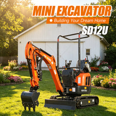 1.2 Ton Mini Excavator SD12UWith Kubota D722 Engine And Advanced Hydraulic System