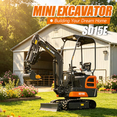 1.5 Ton Mini Excavator SD15E With Kubota D722 Engine And Side Swing