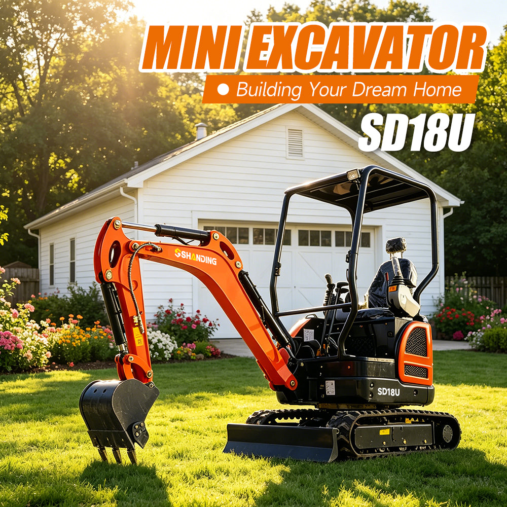 1.8 Ton Mini Excavator SD18U With Yanmar 374F Engine And Side Swing
