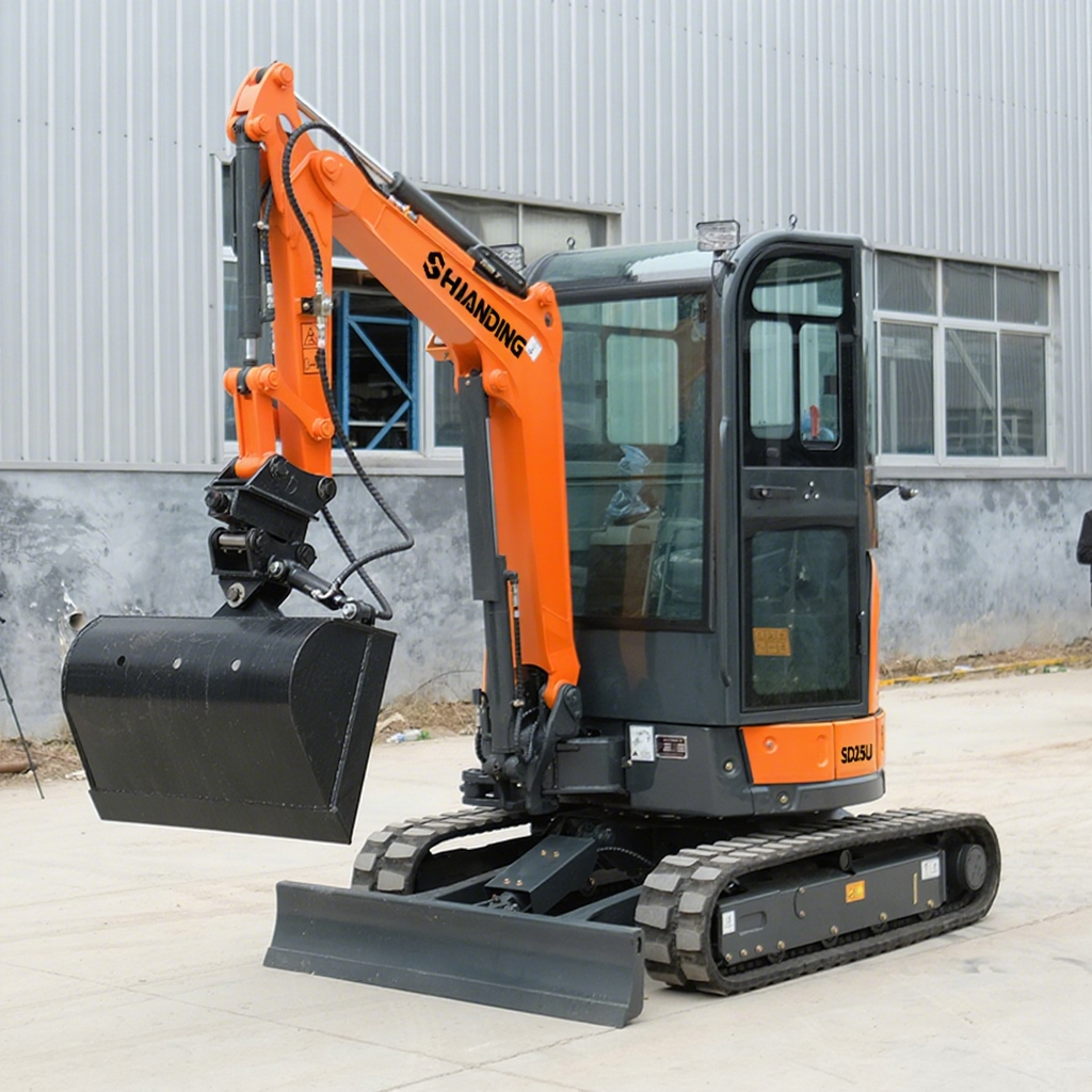 2.5 Ton Mini Excavator SD25U With Enclosed Cab And 20 Hp Yanmar 380F Engine